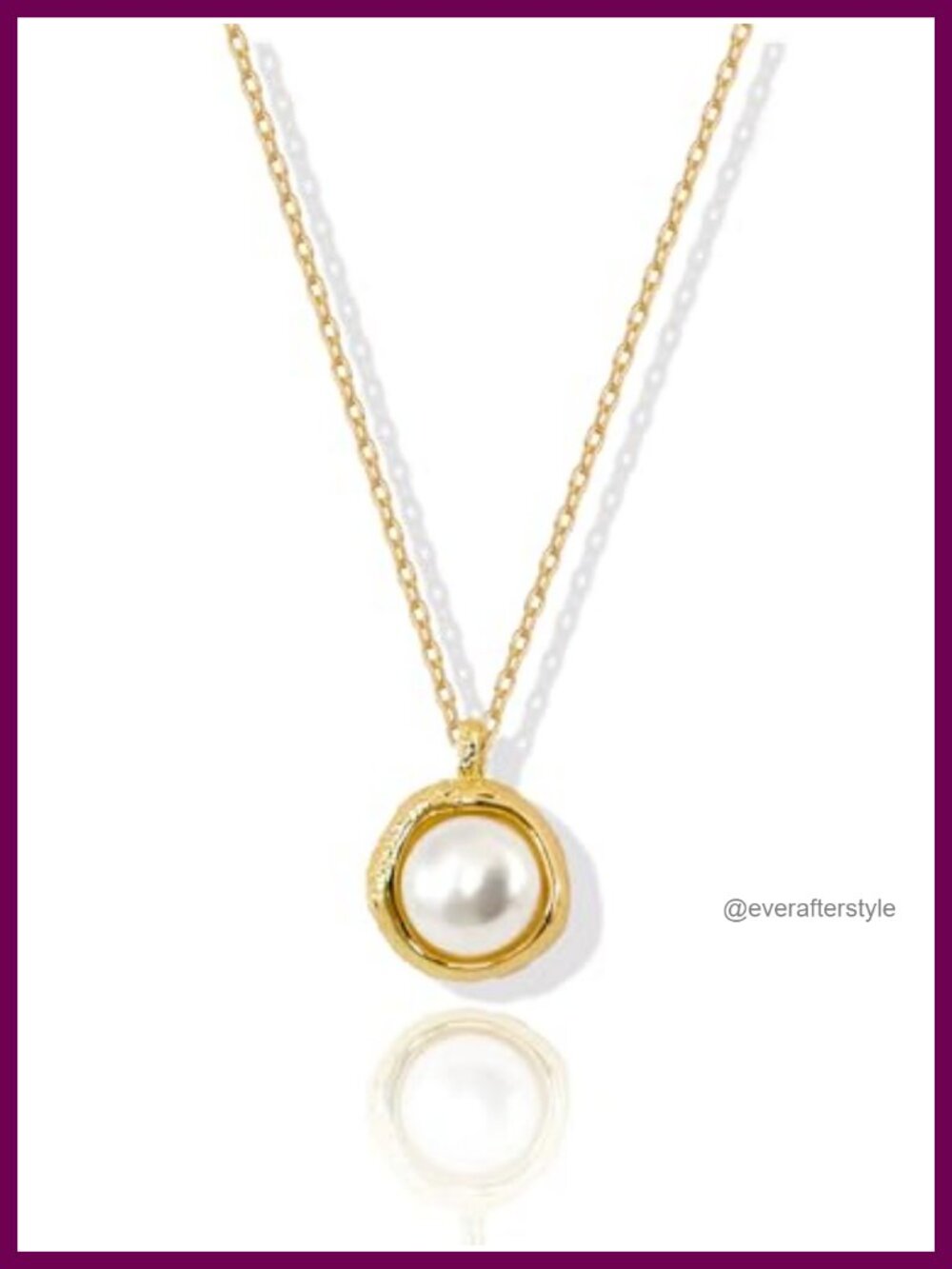 Freshwater Cultured Pearl Pendant Necklace 16in 14K Gold Plated Hypoallergenic